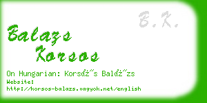 balazs korsos business card