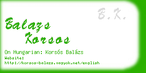 balazs korsos business card